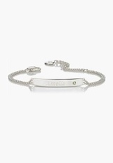 catchy small silver peridot identity birthstone bracelet